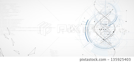 Futuristic genome, DNA strands, connected neural web, science wallpaper Futuristic genome, DNA strands, connected neural web, science wallpaper 135925403