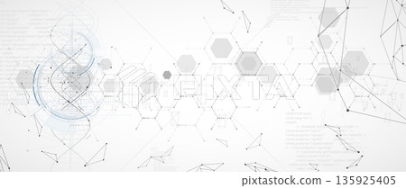 Futuristic genome, DNA strands, connected neural web, science wallpaper Futuristic genome, DNA strands, connected neural web, science wallpaper 135925405