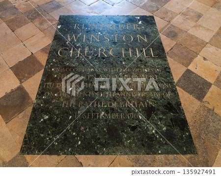 The memorial for Winston Churchill is in Westminster Abbey, London, United Kingdom. Visitors come to remember his contributions during significant events in British history. The memorial for Winston Churchill is in Westminster Abbey, London, United Kingdom. Visitors come to remember his contributions during significant events in British history. 135927491