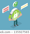 3D Isometric Flat Vector Illustration of Strong Security, Robust Protection, Enhanced Measures For Maximum Safety 135927565