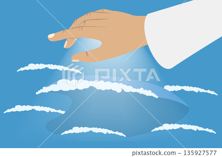 3D Isometric Flat Vector Illustration of Genesis, Creation Of The World, The Third Day, Featuring Dry Land, Seas, Plants, And Trees 135927577