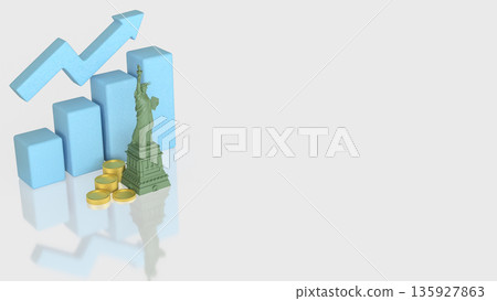 United States Economic Growth And Investment Success Concept 3d render. United States Economic Growth And Investment Success Concept 3d render. 135927863