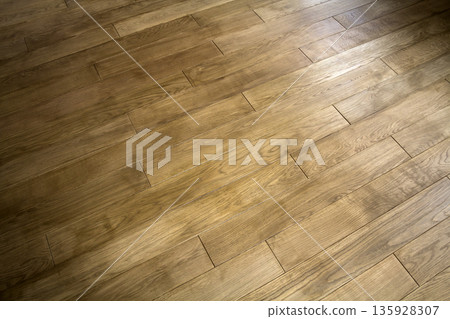 Natural brown texture wooden parquet floor boards 135928307