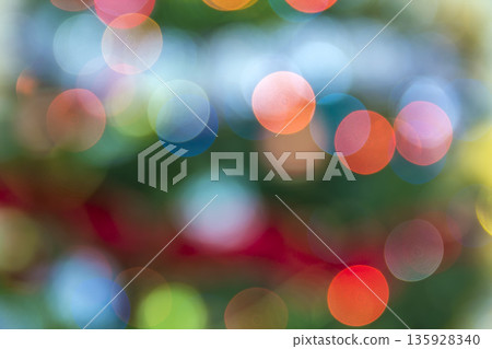 New Year pine tree lights blurred bokeh background New Year pine tree lights blurred bokeh background 135928340