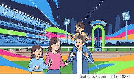 在賽馬場度過充滿歡笑的家庭假期 135928874