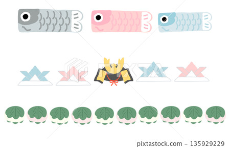 男孩節手繪可愛邊框素材 135929229