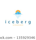 Minimal iceberg mountain logo for premium outdoor brand 135929346