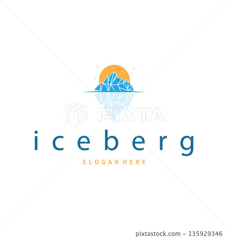 Minimal iceberg mountain logo for premium outdoor brand Minimal iceberg mountain logo for premium outdoor brand 135929346