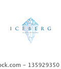 Clean iceberg mountain logo reflecting purity power nature 135929350