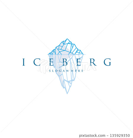 Clean iceberg mountain logo reflecting purity power nature 135929350