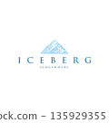 Bold iceberg mountain logo reflecting resilience and ambition 135929355