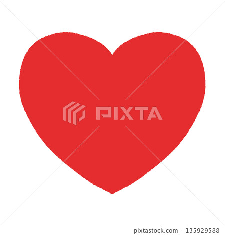 A simple bright red heart frame background. A vector illustration of a heart drawn with a red pen 135929588