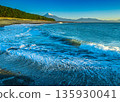 Waves and Mt. Fuji as seen from Miho no Matsubara 135930041