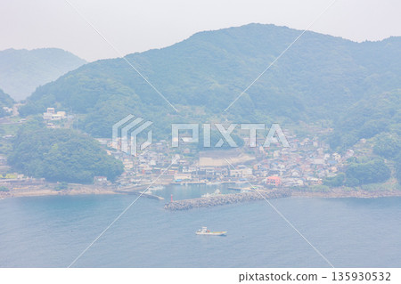 Summer view from Onigajo Castle (Castle Ruins), a World Heritage Site in Kumano City, Mie Prefecture 135930532
