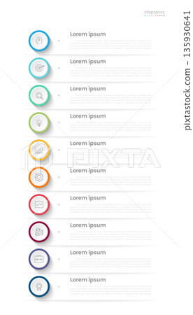 Infographic 10 options design elements for your business data. Vector Illustration. 135930641