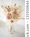 dried flower wedding bouquet 135930644