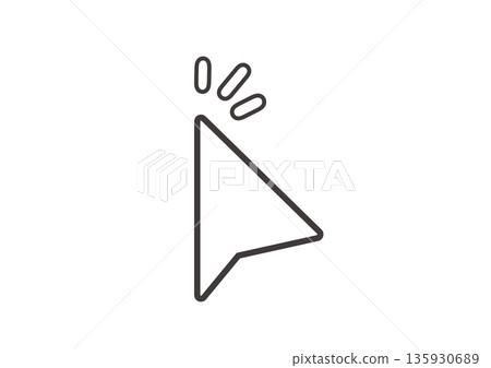 A simple illustration of a white mouse pointer with a black border clicking A simple illustration of a white mouse pointer with a black border clicking 135930689