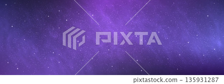 Space background. Beautiful starry texture with color gradient. Infinity universe with shining stars. Milky Way galaxy wallpaper. Glowing night sky. Outer space backdrop. Vector illustration 135931287