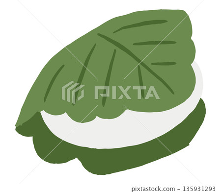 Vector illustration of Kashiwamochi for Children's Day | Boys' Day, Japanese sweets material 135931293