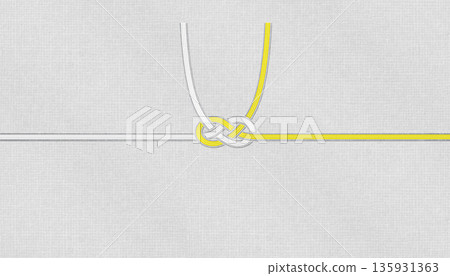 時尚的日式現代和紙，以及融入銀箔的黃白相間水引“淡路結”，用於葬禮和弔唁。 135931363