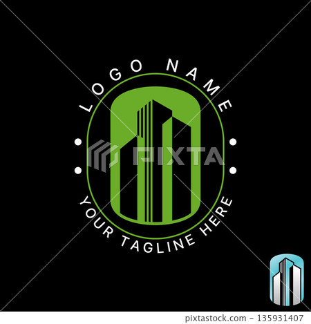 Three building sky high property landscape district cityscape infrastructure logo design graphic concept creative premium vector stock image top sell Three building sky high property landscape district cityscape infrastructure logo design graphic concept creative premium vector stock image top sell 135931407