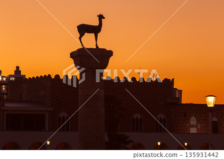 Deer Statue at Sunset in Rhodes, Greece Deer Statue at Sunset in Rhodes, Greece 135931442