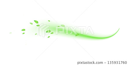 Green swirl with leafs 135931760