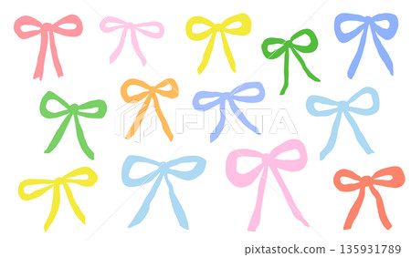 手繪絲帶圖 135931789