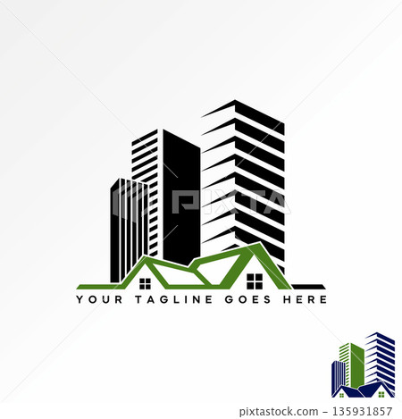 Roof house sky building exterior landscape architecture to home city property logo design graphic concept creative premium vector stock image top sell 135931857