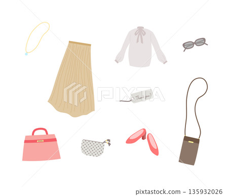 女裝時尚單品插畫集 135932026