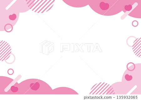Pop Heart Valentine's Day Frame Illustration Pop Heart Valentine's Day Frame Illustration 135932065