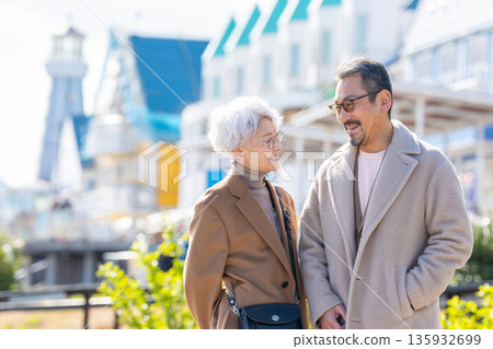 Senior couple traveling. Photo courtesy of Ito Marine Town Roadside Station. Senior couple traveling. Photo courtesy of Ito Marine Town Roadside Station. 135932699