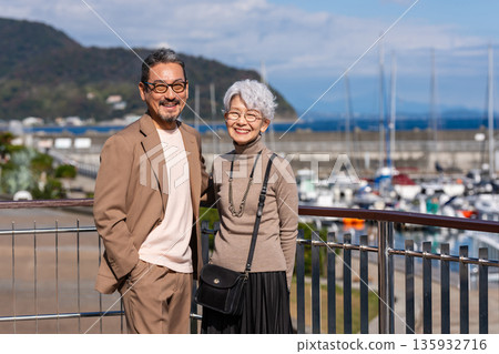 Senior couple traveling. Photo courtesy of Ito Marine Town Roadside Station. Senior couple traveling. Photo courtesy of Ito Marine Town Roadside Station. 135932716