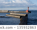 Lighthouse and breakwater at Nagata Port in Miura City, Kanagawa Prefecture 135932863