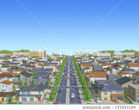 住宅區城市城鎮背景圖片 135933194