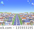 住宅區 粉彩色 城市背景 流行 135933195
