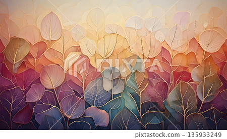 抽象背景插圖,令人聯想到秋葉。 抽象背景插圖,令人聯想到秋葉。 135933249