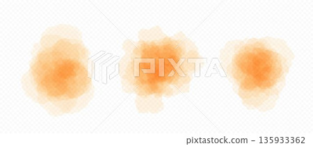 Orange blobs set in watercolor style. Soft blue watercolour texture splash effects. Vector round paint brush shape element collection. Abstract pastel color splatters, spots, stains and drops. Vector Orange blobs set in watercolor style. Soft blue watercolour texture splash effects. Vector round paint brush shape element collection. Abstract pastel color splatters, spots, stains and drops. Vector 135933362