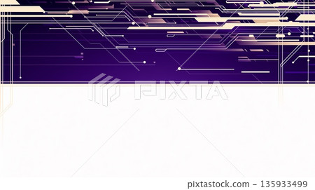 紫色奶油色電線抽象技術背景 135933499