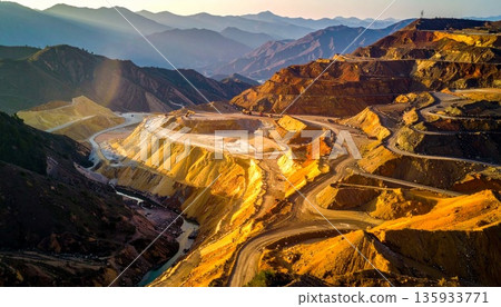 Image of a gold mining site: Gold mines, illegal mining, and deforestation 135933771