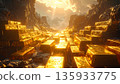 Image of a huge amount of gold ingots 135933775