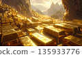 Image of a huge amount of gold ingots 135933776