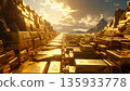 Image of a huge amount of gold ingots 135933778