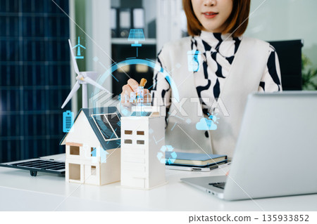 Business working virtual modern smartphone to reduce CO2 emissions carbon footprint climate change to limit global warming. Business working virtual modern smartphone to reduce CO2 emissions carbon footprint climate change to limit global warming. 135933852