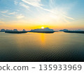 Aerial view sunset sky,Nature beautiful light Sunset or sunrise over sea,Colorful scenery sunset sky background,Amazing clouds and waves in sunrise sky nature light cloud background 135933969