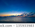 Landscape view of majestic clouds in the sky sunset or sunrise over sea with reflection in the tropical sea,Beautiful cloudscape scenery,Amazing light of nature Landscape nature background 135933983