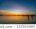 Landscape view of majestic clouds in the sky sunset or sunrise over sea with reflection in the tropical sea,Beautiful cloudscape scenery,Amazing light of nature Landscape nature background 135933985