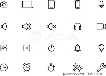 Editable business line icons 3 for homepage, UI, user interface Editable business line icons 3 for homepage, UI, user interface 135934100