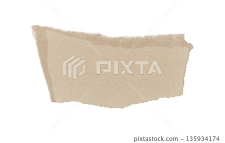 Brown kraft paper torn into pieces isolated on white background Brown kraft paper torn into pieces isolated on white background 135934174