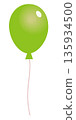 Simple green balloon illustration 135934500